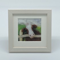 Cow - Felt Art Mini Print