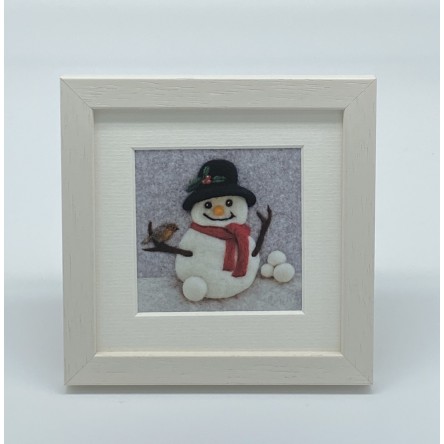 Snowman - Felt Art Mini Print